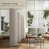 Sorbus 8 Panel Room Divider 6 ft. Tall - Privacy Screen, Extra Wide Double Hinged Panels, Mesh Hand-Woven Design