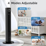 Antarctic Star Tower Fan Portable Floor Fans 85°Oscillating Fan Quiet Cooling 12H Timer Remote Control Standing Bladeless Electric 3 Wind Speeds 4 Modes Bedroom Office,36 inch, Grey