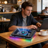 Laptop Cooling Pad with Adjustable Speed and LED Lights for 15.6-19 Inch Notebooks Cooling Pad for Gaming Laptop
