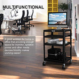 Cart for Video Projector Laptop Computer, Mobile Workstation Utility Media Cart for School Classroom Office