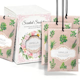 YAXUNDZ Vanilla Sachets for Drawers and Closets - 12 Pack Long Lasting Odor Eliminator Bags, Natural Fresh Scent for Wardrobe, Storage, Car & Home, Air Freshener Sachets