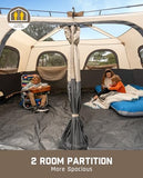 FanttikOutdoor Zeta C10 Pro Camping Tent 10 Person Instant Cabin Tent Setup in 60 Seconds with Rainfly & Windproof Portable with Carry Bag for Family Camping & Hiking, Khaki