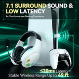 Wireless Gaming Headset for PS5, PS4, PC, Switch, Gaming Headphones with 7.1 Surround Sound