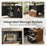 ModernMate 63" Standing Desk with File Cabinet, Privacy Panel, AC/USB, 1.18" Desktop