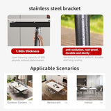 Dining Table (62.9" to 94.4") for 6 to 10 - Modern Rectangular Sintered Stone Table with High Hardness and Easy
