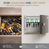 WeHere 16 Key Lock Box - Wall Mounted Key Cabinet with 3-Digit Combination Lock & Backup Key