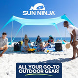 SUN NINJA Portable Shower, Camping Shower with 7 Mode Shower Head, Neoprene Cover Helps Keep Water Warm, High Pressure Hose, Easy to Carry (Black, 1.3 Gallon)