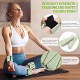 BECOJADDE Ankle Weights Set of 2 (1 lb Each) Adjustable Wrist Weights for Women Men Wearable Arm Leg Weight, Yoga, Sage Green