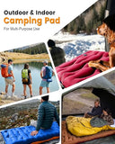 LLUAII Camping Sleeping Pad,5.9 Inch Thick Camping Mat with Built in Pillow and Foot Pump,Self Inflating Sleeping Pad for Camping Backpacking（Green