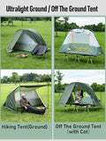 iClimb Ultralight 4 Season Solo Tent Waterproof with Snow Skirt Rainfly, Ground/Off The Ground Tent for Backpacking Camping Hiking Trekking Mountaineering (Green)