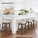 Cozyman Bar Stools Set of 6, Barstools with Sturdy Wood Legs