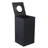Sturdy Essentials Square Sleek, Modern 40 Gallon Metal Commercial Trash Can for Commercial Spaces