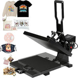 Heat Press 15x15 Inch，Digital Clamshell Heat Press Machine for T Shirts Printer, Heat Up Fast & Even