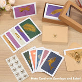 KESLOT Note cards with envelopes 30 Pack All Occasion Assorted Greeting Cards, 10 Gold Foil Designs with Stickers and Envelopes 4" x 6" For Thank You, Birthday greeting card and Messages