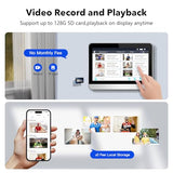 Video Doorbell Camera with Monitor Wireless Door Bell Phone Intercom System with 7" Touch Screen WiFi 1080P, Motion Detection