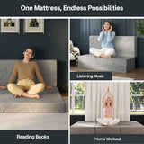 8 Inch Foldable Mattress King, Extra Thick Memory Foam Trifold Topper