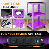 Auto Dynasty Height Adjustable AV Presentation Cart with Power Strip