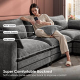Marsail 110.6" Modular Sectional Sofa, 5-Seat Chenille Couch with Deep Seat