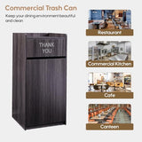Trash Can Cabinet, Commercial Trash Cans 40 Gallon Wooden Trash Can and Garbage Receptacle with Tray Holder