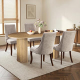 71" Kitchen Dining Table 5 Piece Set with Velvet Upholstered Chairs