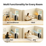 Whynter Portable Air Conditioner 14,000 BTU & Heater with Dual Hose Dehumidifier & Cooling Fan for 500 Sq Ft Rooms, Includes AC Unit Window Kit, ARC-14SH (9,200 SACC)