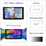 Drawing Tablet with Screen XPPen Artist 22R pro Computer Graphics Tablet 120% sRGB with Battery