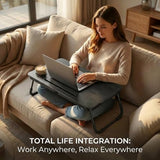 Foldable Laptop Bed Desk for Couch, Sofa - Large Lap Desk Tray Table with Cup Holder and Tablet Slot
