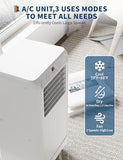8000 BTU Portable Air Conditioners, 3 in-1 Quiet Portable AC Unit with Efficient Cooling, Remote Control, LED Touch Screen, 24Hrs Timer for Bedroom, Dorms, Office, Indoor Rooms, White