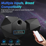 Computer Gaming Speakers, 50W Active Desktop Speakers with Infinity Mirror 3D Tunnel RGB (8 Modes