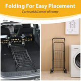 Shopping Cart with 360° Swivel Wheels Folding Utility Cart with Easily Collapsible Cart with Extended Foam Cover