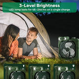 kejector Portable Rechargeable Camping Fan - Battery Operated Oscillating Fan Outdoor Travel Cordless Misting Fans with LED Lantern, USB Ports, Summer Personal Cooling Desk Fans for Tent (Green)