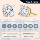 The Diamond Channel CERTIFIED 1 to 6 Carat LAB GROWN Solitaire Diamond Stud Earrings