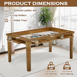 63"x39" Board Game Table with Removable Top Solid Wood Dining/Gaming Table