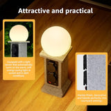 uuffoo Outdoor Lamp Post with Path Light, 4-Socket Outdoor Outlet