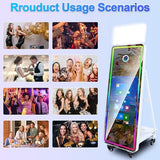 Magic Mirror Photo Booth,32in Interactive Touch Screen Mirror Photo Booth Machine