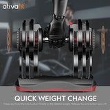 ATIVAFIT Adjustable Dumbbell Set of 2, 11–66LB Quick Adjust Free Weights with Safety Lock & Anti-Slip Steel Handle, Space Saving Home Gym Equipment for Strength Training, Muscle Building & Full Body Workouts