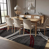 Rugshop Wavy Circles Modern Non-Shedding Living Room Area Rug Red 12' x 15'