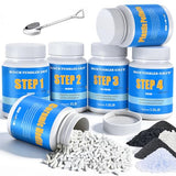 Large 10LB Rock Tumbler Grit and Polish Refill Kit - 4 Step Grits Polish Up to 70 LBS Rocks, Dual Tumbling Media (Ceramic & Plastic Pellets), Ideal for National Geographic, Koolstone &All Rock Tumbler