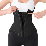 Waist Cincher for Women Shapewear Workout Girdle Tummy Control Shaper Slimming Waist Trainer Corset with Zipper (Black, Small)