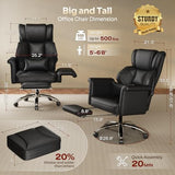 Ergonomic Office Chair with Footrest, Criss Cross Legged Desk Chair with Flip-Up Arms, Wider Thicker Spring Seat, Lumbar Pillow