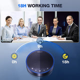 Conference Speaker and Microphone, Zoom Certified Bluetooth Speakerphone with 4 AI Mics 360° Voice Pickup, 18H Talk Time