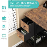 Computer Desk with Fabric Drawers, 47 Inch Desk for Small Space Home Office, Modern Simple Study Writing Table PC Desks for Bedroom, Rustic Brown