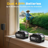 SEESII Cordless Hedge Trimmer and Leaf Blower Combo, 2 Pcs 4.0Ah Batteries, Electric Handheld Bush Trimmer with 20" Dual-Action Blade, Lightweight Brushless Blower with 2 Speed Modes for Yard Garden