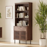WAMPAT 72.8" Tall 7 Tiers Bookshelf with Doors & Drawer for Home Office
