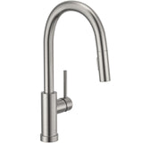 Lava Odoro Brushed Nickel Kitchen Faucet with Pull Down Sprayer, Modern Kitchen Sink Faucet Single Hole Faucet for Kitchen Sink with 2-Function Spray Head, KF1120-BN