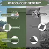Elegear CumbreX™ Self Inflating Sleeping Pad, Built-in Electric Pump 3.15" Ultra-Thick Memory Foam Camping Mattress with Pillow Sleeping Pad for Camping R-Value 9.5 Foam Camping Pad Army Green Single