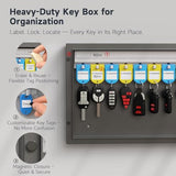 WeHere 16 Key Lock Box - Wall Mounted Key Cabinet with 3-Digit Combination Lock & Backup Key