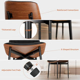 YaFiti Dining Chairs Set of 4, Mid Century Modern PU Leather Kitchen Chairs | Ergonomic Walnut Backrest