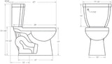 Toilet with Round-Front Chair Height Bowl - Includes Toilet Seat Miseno