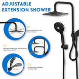 Shower Head Combo, Black 8'' High Pressure Rain/Rainfall Shower Head,5 Ryamen